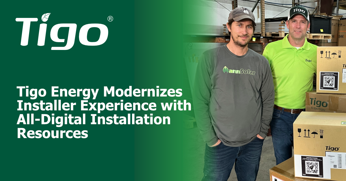Tigo Energy Modernizes Installer Experience with All-Digital Installation Resources